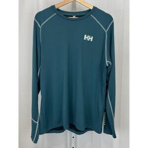 HELLY HANSEN Mens Lifa Active Crew Base Layer Top Long Sleeve Teal Green XL